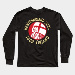 NEWFOUNDLAND T-Shirt Vinland 1000 to 2023 NEWFIE The Rock & Runes Long Sleeve T-Shirt
